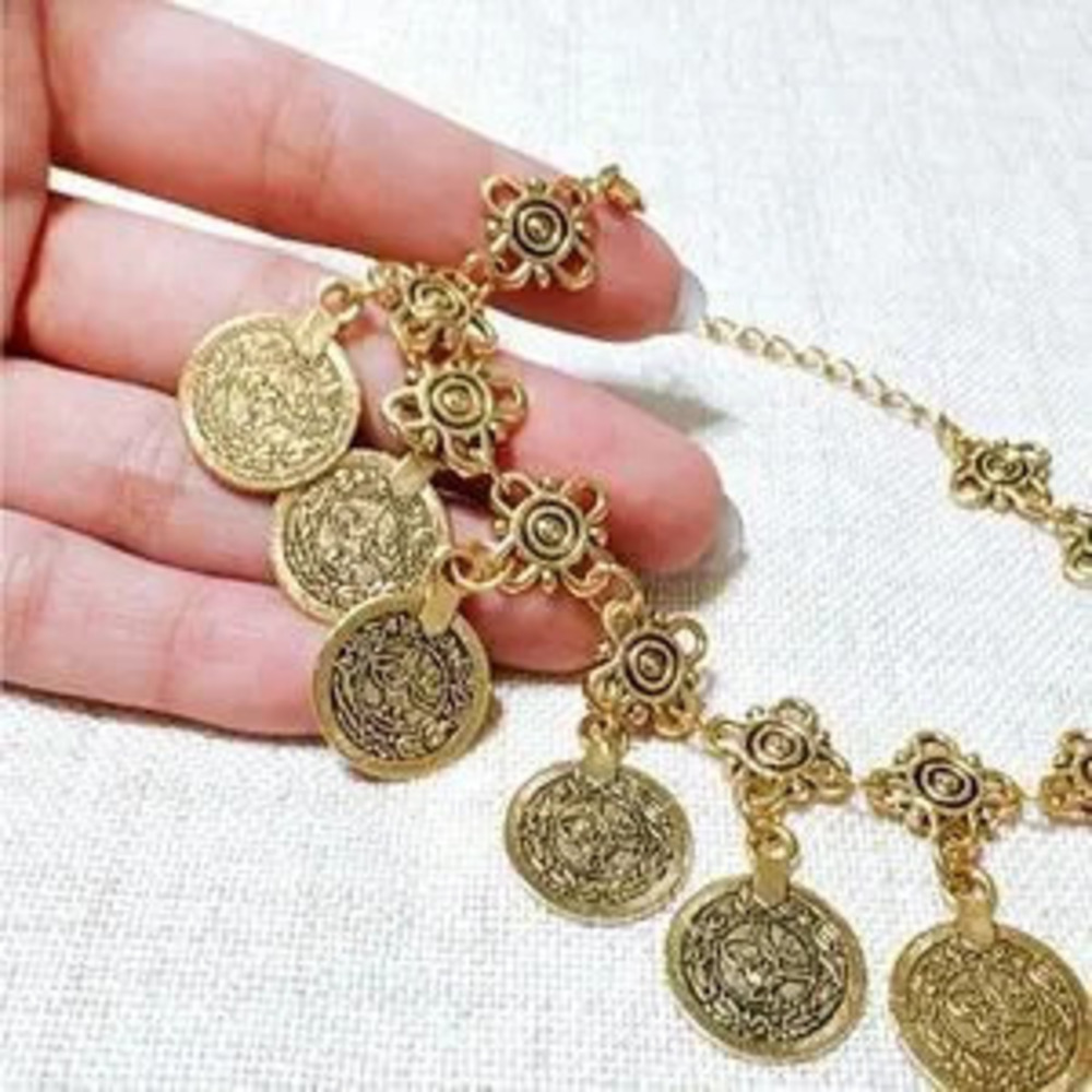 Boho coin anklet? N534